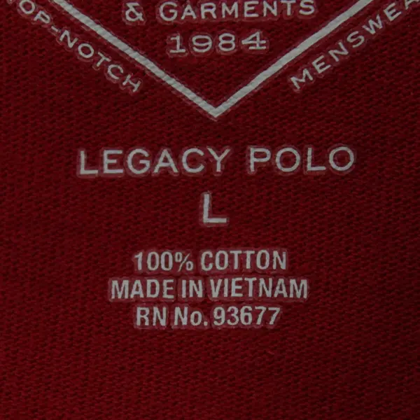 St. John's Bay Legacy Polo Men's Large Red Long Sleeve Shirt