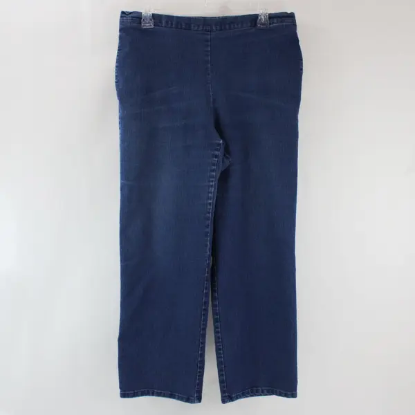 Alfred Dunner Women's Size 12 Straight-Leg Pull-On Denim Pants