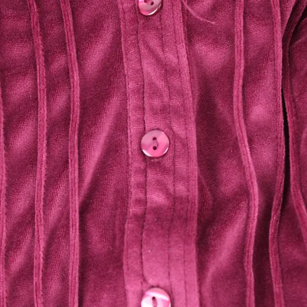 Woman Within Women's L 18/20 Purple Velour Button-Up Top Long Sleeve