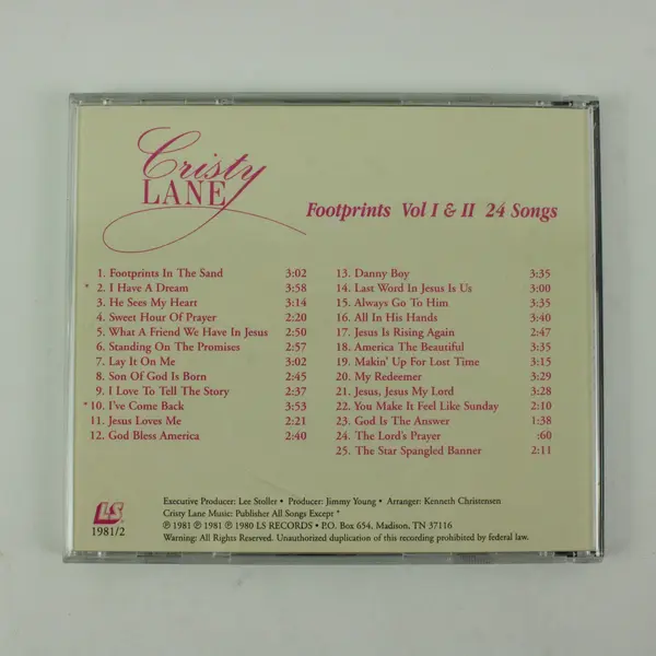Cristy Lane Footprints Vol I & II CD I Have a Dream Gospel Christian
