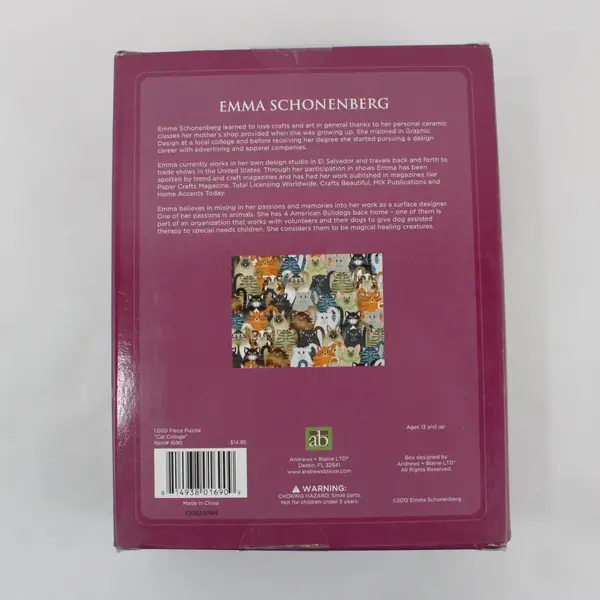 Emma Schonenberg Cat Collage 1000-Piece Jigsaw Puzzle 2012 Complete