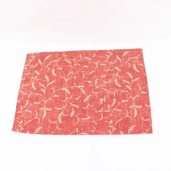 Set of 4 Floral Rusty Orange Rectangular Placemats 18x13 in