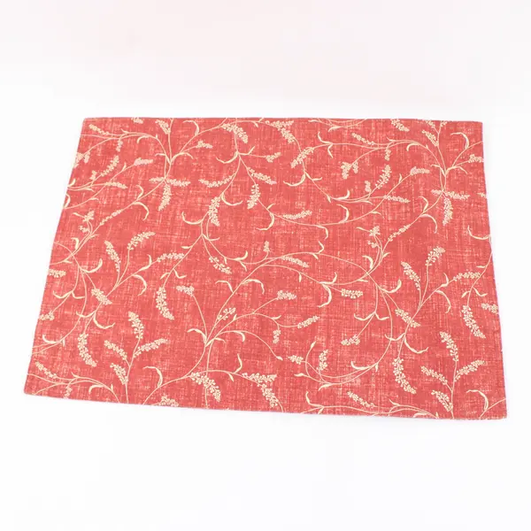Set of 4 Floral Rusty Orange Rectangular Placemats 18x13 in