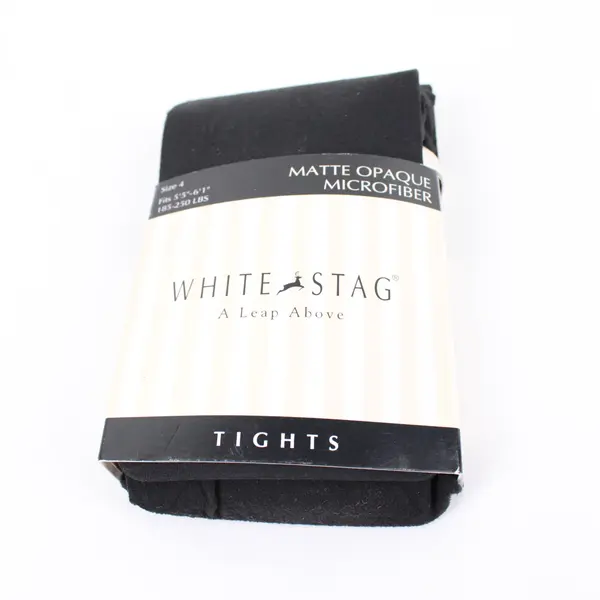 White Stag Matte Opaque Microfiber Tights Black Size 4 5'5"-6'1" 185-250 lbs