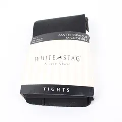 White Stag Matte Opaque Microfiber Tights Black Size 4 5'5"-6'1" 185-250 lbs