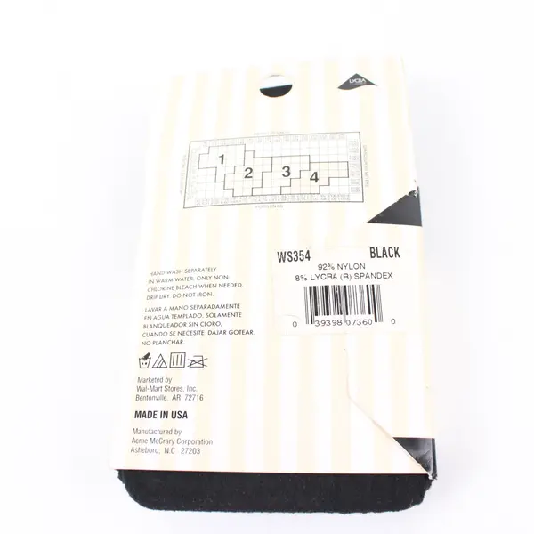 White Stag Matte Opaque Microfiber Tights Black Size 4 5'5"-6'1" 185-250 lbs