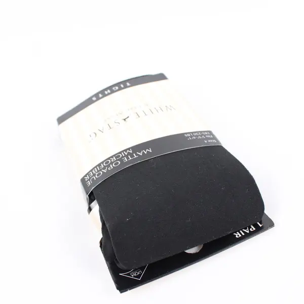 White Stag Matte Opaque Microfiber Tights Black Size 4 5'5"-6'1" 185-250 lbs