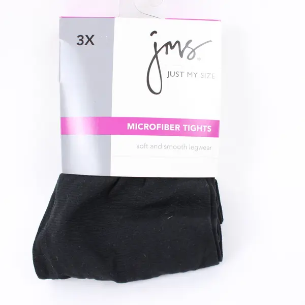 Just My Size Women's 3X Black Microfiber Pantyhose Tights NWT