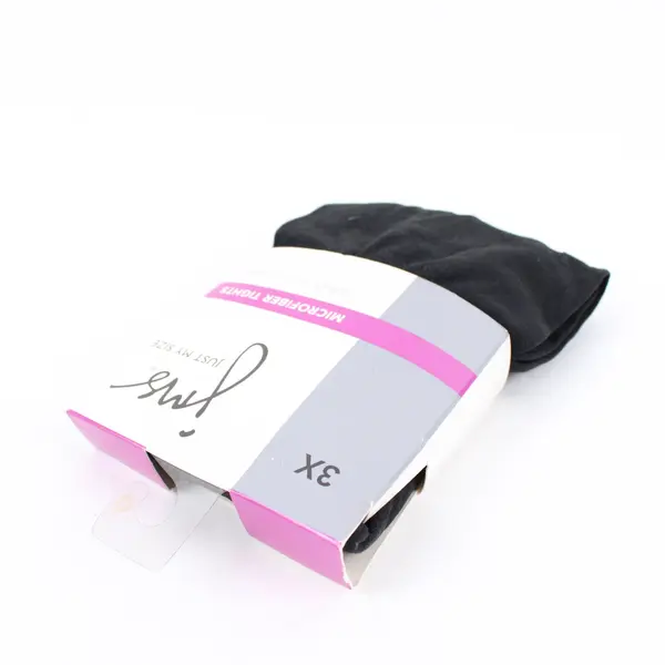 Just My Size Women's 3X Black Microfiber Pantyhose Tights NWT