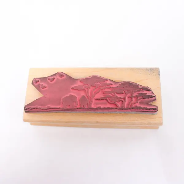 Lot of 3 Wood Mounted Rubber Stamps Mountain Landscape Nature