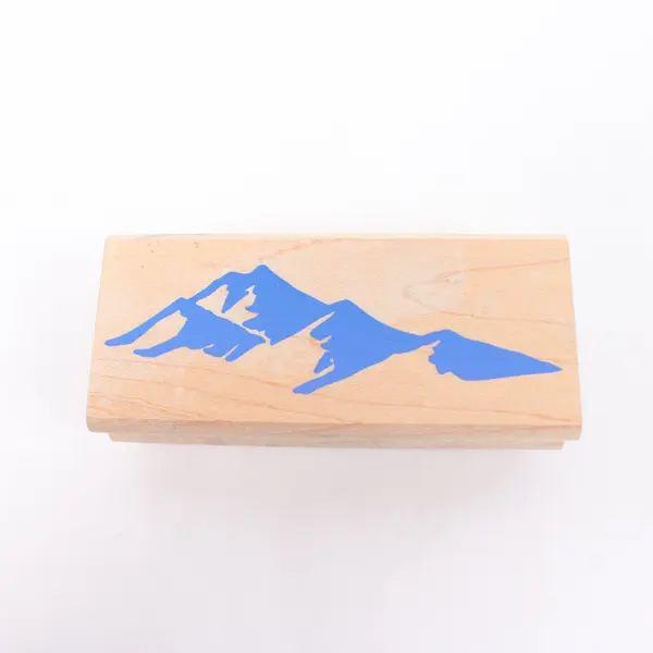Lot of 3 Wood Mounted Rubber Stamps Mountain Landscape Nature