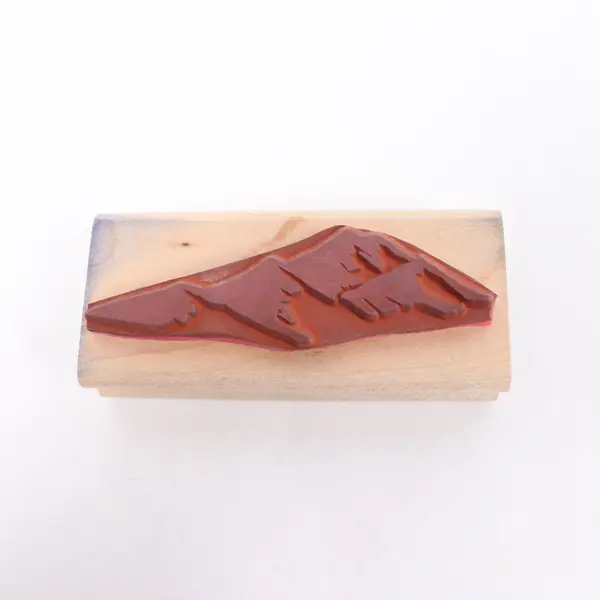 Lot of 3 Wood Mounted Rubber Stamps Mountain Landscape Nature