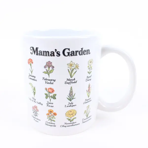 MAVIT Mama's Garden Ceramic Coffee Mug Birth Month Flowers Mom Gift