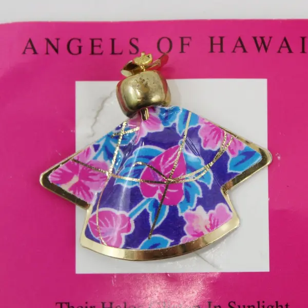 Eli Kase Angels of Hawaii Colorful Floral Angel Lapel Pin Carded