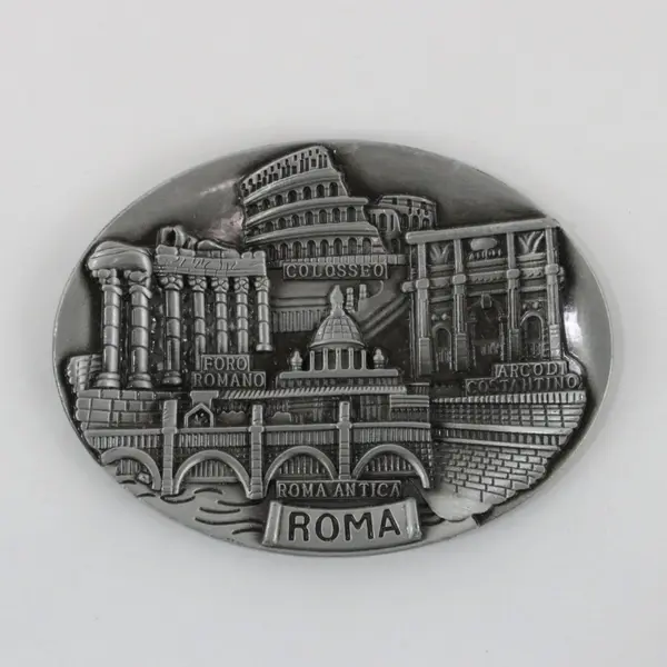 Roma Antica Pewter Rome Italy Souvenir Magnet Colosseum Pantheon