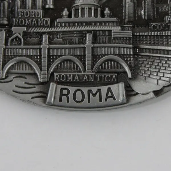 Roma Antica Pewter Rome Italy Souvenir Magnet Colosseum Pantheon