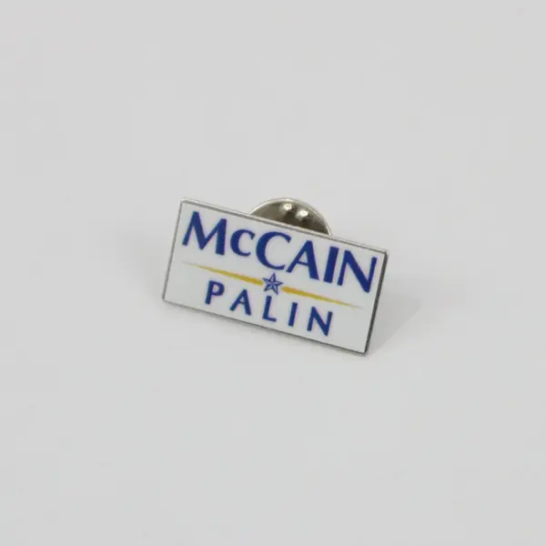 Lot of 2 McCain-Palin Campaign Rectangular Pinback Buttons