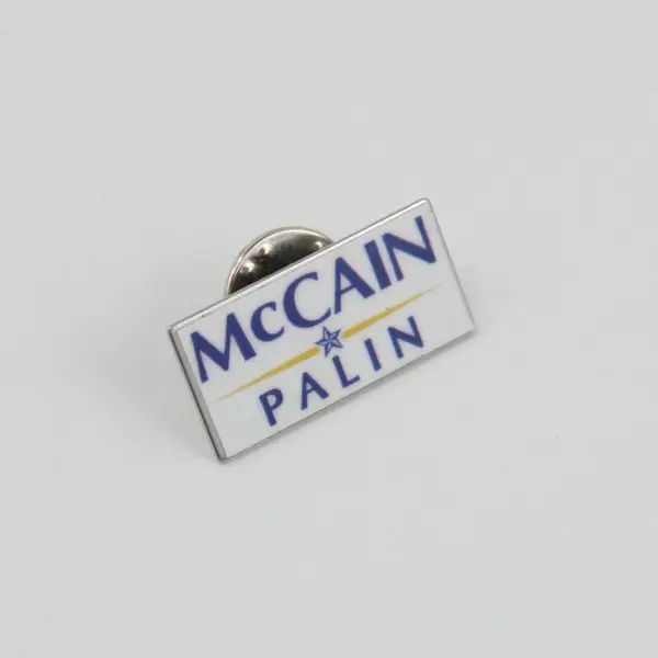 Lot of 2 McCain-Palin Campaign Rectangular Pinback Buttons