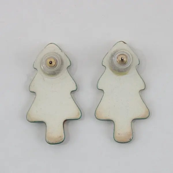 Multicolor Enamel Christmas Tree Stud Earrings