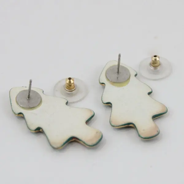 Multicolor Enamel Christmas Tree Stud Earrings
