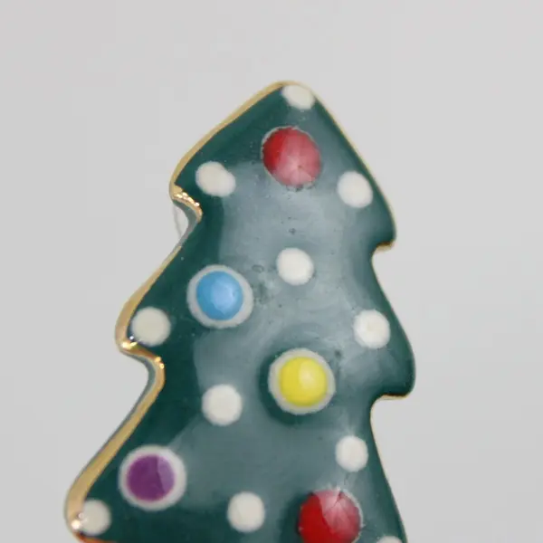 Multicolor Enamel Christmas Tree Stud Earrings