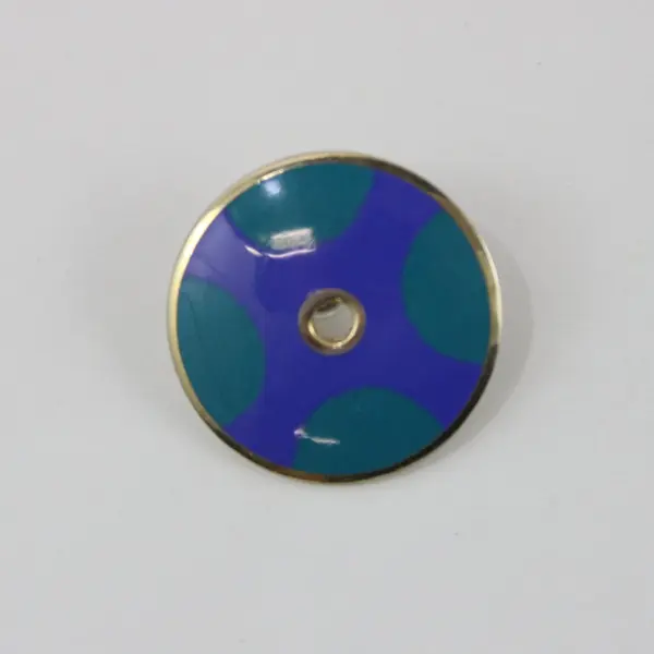 Laurel Burch Medina Blue Enamel Earrings Teal Gold Tone 1 Inch