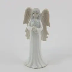 Flavia 1984 White Ceramic Angel Ornament Figurine Outstretched Wings