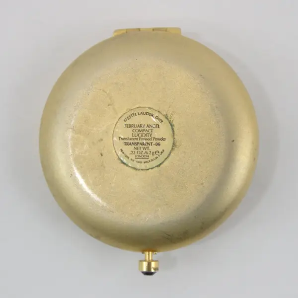 Estée Lauder February Angel Gold Tone Powder Compact Empty
