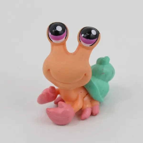 Hasbro Littlest Pet Shop Hermit Crab Figure Orange Pink Turquoise