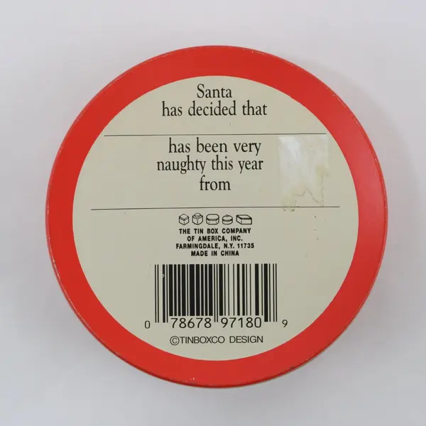 Lump of Coal Christmas Tin Santa Extra Naughty Gift Holder