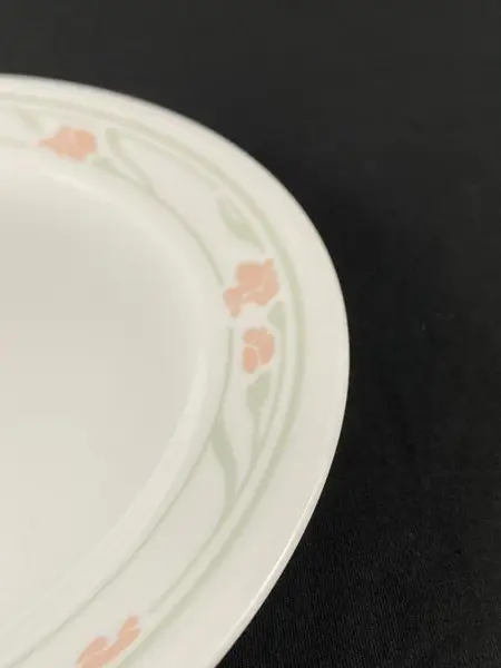 Lot of 3 Corelle Peach Garland Discontinued Floral Bread Dessert Plates 7"