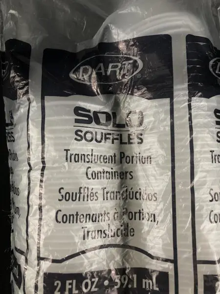 Dart Solo Souffles Translucent Portion Containers Cups No Lid Sealed 250Ct P200N