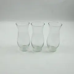 3 Clear Greenbrier International Glass Hurricane Vases 6.5in Candle Holders