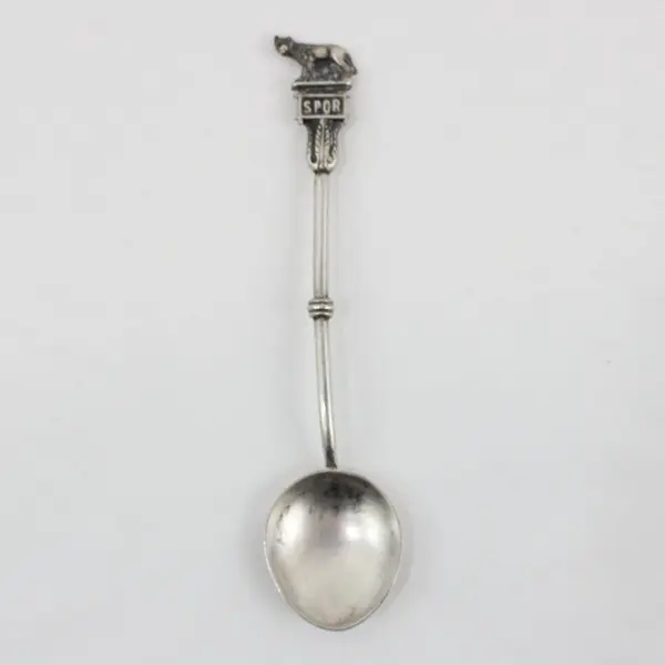 Vintage Rome Italy Souvenir Spoon 800 Silver She-Wolf Romulus Remus