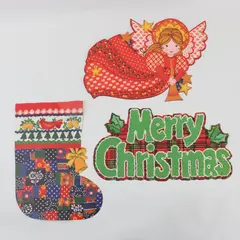 VTG 1980 Hallmark Christmas Cut-Out Cards Lot of 3 For Wall & Window Decorations