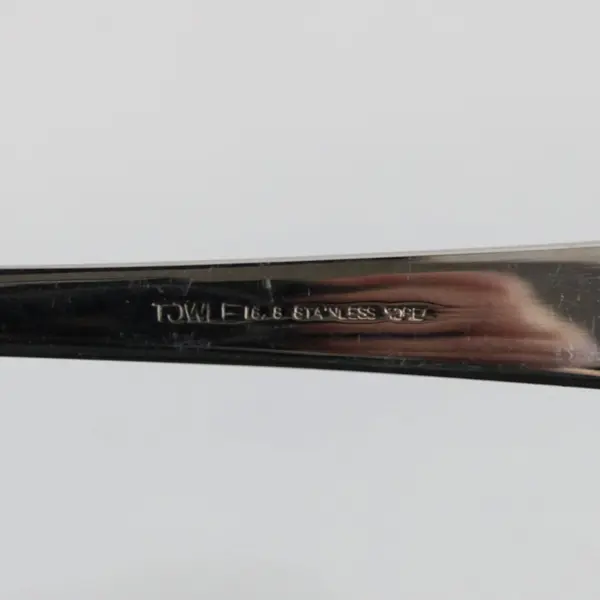 Towle Silver Beacon Hill Pattern Gold Accent 18/8 SS Med Cold Meat Serving Fork