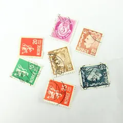 Lot of 7 Norway Used Postage Stamps Norge Post Øre Canceled