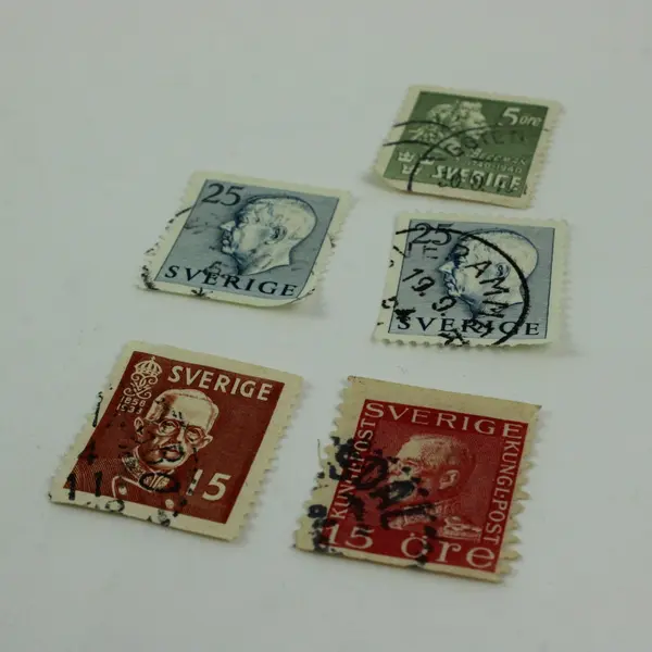 Lot Of 5 Sweden Sverige Used Postage Stamps Swedish Portraits