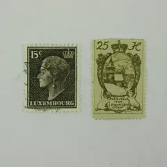 Lot Of 2 Luxembourg 15c & 25c Postage Stamps Used