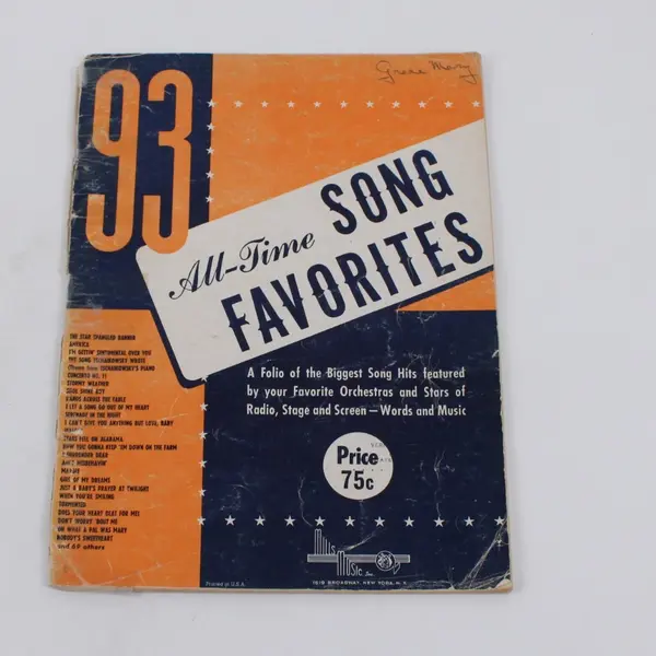 93 All-Time Song Favorites Sheet Music Songbook Words & Music Folio