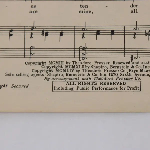 Melody of Love Vocal Edition Tom Glazer Lyrics H Engelmann Music Sheet