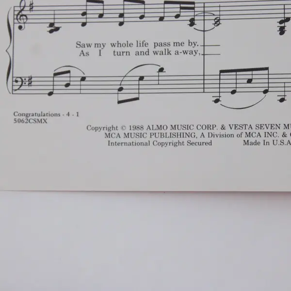 Vesta Williams Congratulations Sheet Music R&B Soul Music Publication