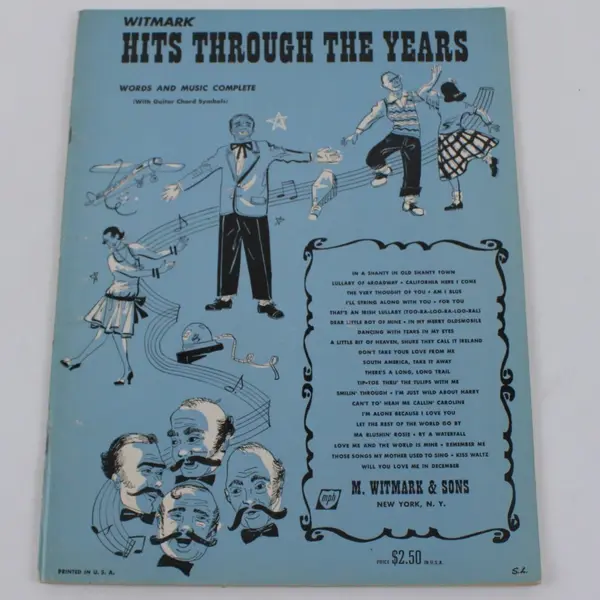 M. Witmark & Sons Hits Through the Years Songbook Words & Music