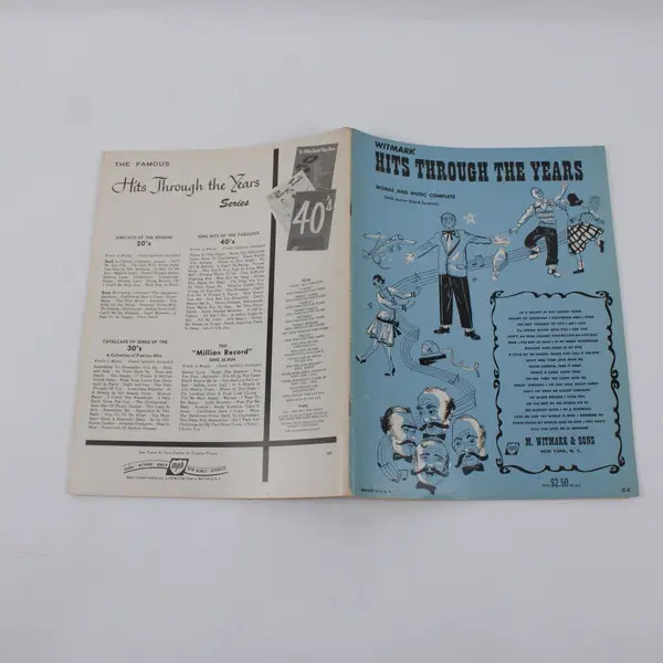 M. Witmark & Sons Hits Through the Years Songbook Words & Music
