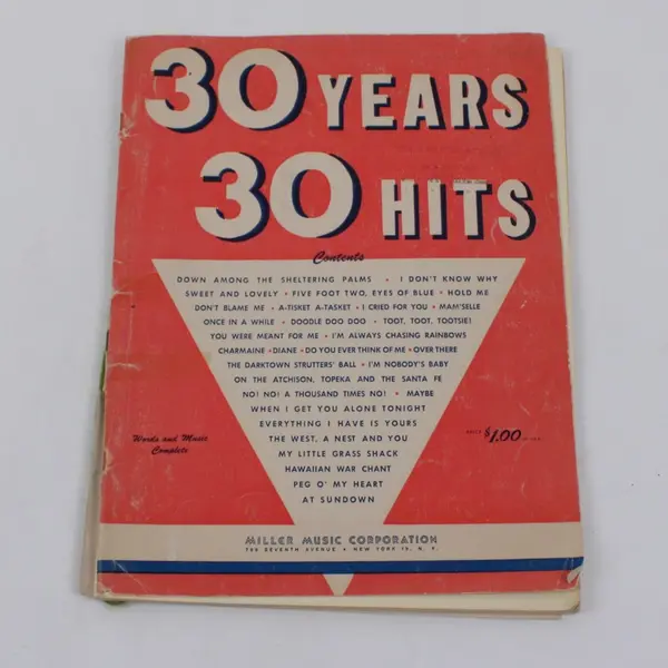 30 Years 30 Hits Sheet Music Songbook Miller Music Corporation