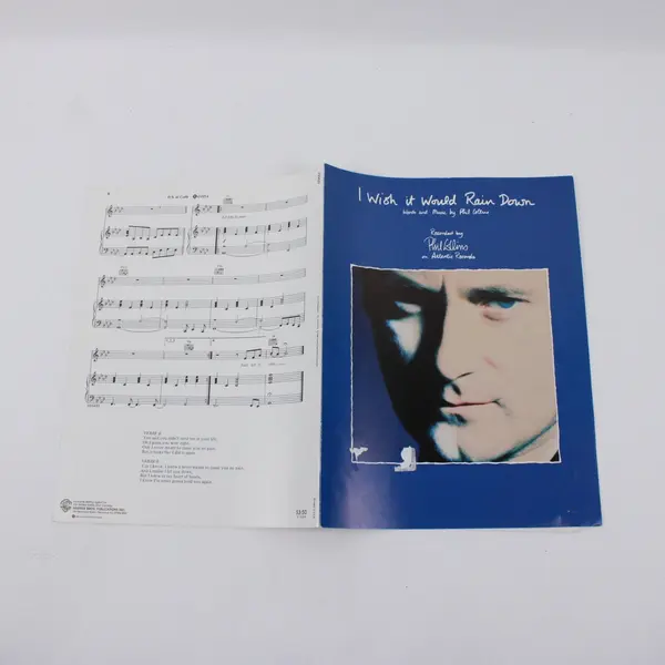 Phil Collins I Wish It Would Rain Down Vintage Sheet Music Booklet