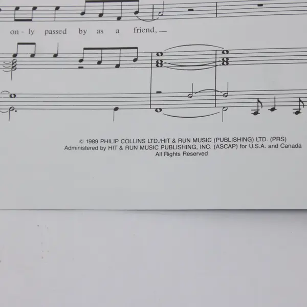 Phil Collins I Wish It Would Rain Down Vintage Sheet Music Booklet