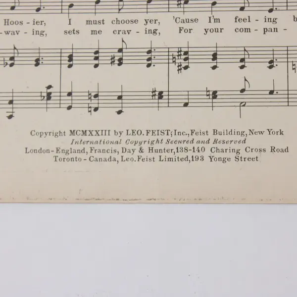 Blue Hoosier Blues Sheet Music Cliff Friend Leo Feist Cover Art