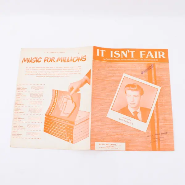 It Isn't Fair Bill Farrell Sheet Music Song Words & Music Inc.