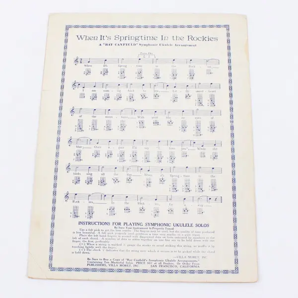 When It's Springtime in the Rockies Sheet Music Villa Moret Waltz